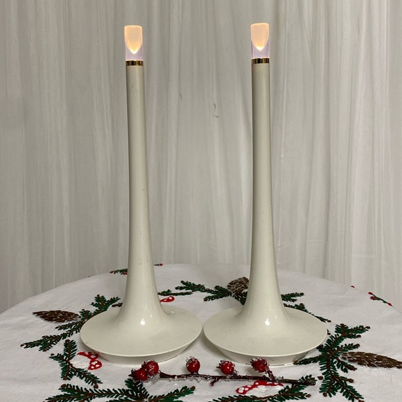 A pair of Vintage 90’s Ikea battery operated off white display candle/lamp - Picture 1 of 15